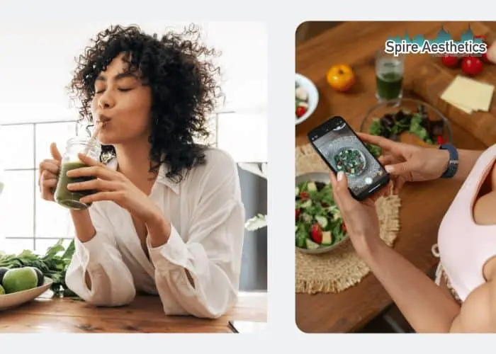 Image of woman looking into her diet and fat freezing Shepperton Green to improve her health