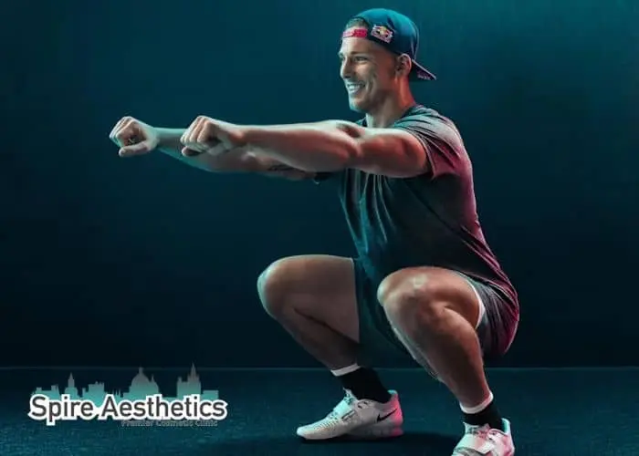 Image of man build leg muscle Shepperton Green through exercise